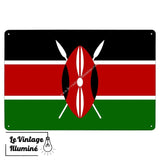 Plaque métal Drapeau Kenya