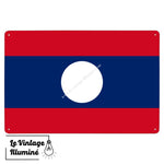 Plaque métal Drapeau Laos