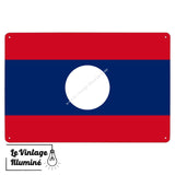 Plaque métal Drapeau Laos