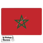 Plaque métal Drapeau Maroc