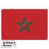 Plaque métal Drapeau Maroc