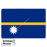 Plaque métal Drapeau Nauru