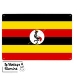 Plaque métal Drapeau Ouganda