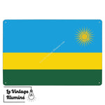 Plaque métal Drapeau Rwanda