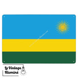 Plaque métal Drapeau Rwanda