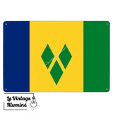 Plaque métal Drapeau Saint-Vincent-et-les-Grenadines