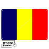 Plaque métal Drapeau Tchad