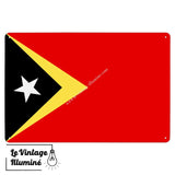 Plaque métal Drapeau Timor oriental