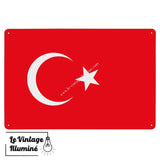 Plaque métal Drapeau Turquie