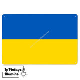 Plaque métal Drapeau Ukraine