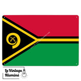 Plaque métal Drapeau Vanuatu