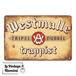 Plaque métal bière Westmalle Trappist