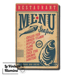 Plaque Métal Vintage Seafood - Le Vintage Illuminé