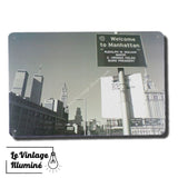 Plaque Métal Vintage Welcome To Manhattan - Le Vintage Illuminé