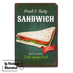 Plaque Métal Vintage Sandwich Triangle - Le Vintage Illuminé