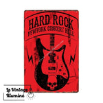Plaque Métal Vintage Hard Rock New York Concert Hall - Le Vintage Illuminé