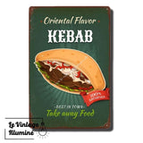Plaque Métal Vintage Kebab - Le Vintage Illuminé