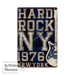 Plaque Métal Vintage Hard Rock NY 1976 - Le Vintage Illuminé