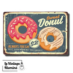 Plaque Métal Vintage Sweet Donut - Le Vintage Illuminé