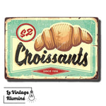 Plaque Métal Vintage Croissants - Le Vintage Illuminé