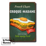 Plaque Métal Vintage Croque-Madame - Le Vintage Illuminé