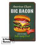 Plaque Métal Vintage Big Bacon - Le Vintage Illuminé