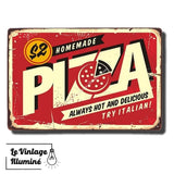 Plaque Métal Vintage Pizza - Le Vintage Illuminé