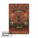 Plaque Métal Rock & Roll Concert Live Fast Die Young - Le Vintage Illuminé