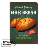 Plaque Métal Vintage Milk Bread - Le Vintage Illuminé