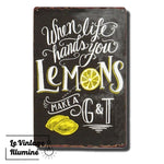 Plaque Métal Vintage Lemons - Le Vintage Illuminé