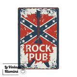 Plaque Métal Vintage Rock Pub Drapeau Angleterre - Le Vintage Illuminé