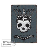 Plaque Métal Vintage Hard Rock Kings - Le Vintage Illuminé