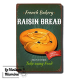 Plaque Métal Vintage Raisin Bread - Le Vintage Illuminé