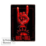 Plaque Métal Vintage Rock N Roll Bracelet à Pointes - Le Vintage Illuminé
