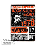 Plaque Métal Vintage Rock Sound Bronx 1976 - Le Vintage Illuminé