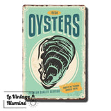 Plaque Métal Vintage Oysters - Le Vintage Illuminé