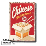 Plaque Métal Vintage Chinese Restaurant - Le Vintage Illuminé