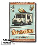 Plaque Métal Vintage Ice Cream - Le Vintage Illuminé