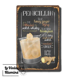 Plaque Métal Vintage Cocktail PENICILLIN - Le Vintage Illuminé