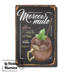 Plaque Métal Vintage Cocktail MOSCOW MULE Stroke - Le Vintage Illuminé