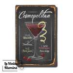 Plaque Métal Vintage Cocktail COSMOPOLITAN Big - Le Vintage Illuminé