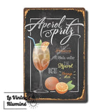 Plaque Métal Vintage Cocktail APEROL SPRITZ ice - Le Vintage Illuminé