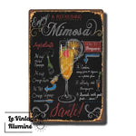 Plaque Métal Vintage Cocktail MIMOSA - Le Vintage Illuminé