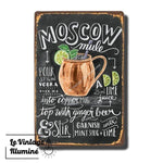 Plaque Métal Vintage Cocktail MOSCOW MULE Mug - Le Vintage Illuminé
