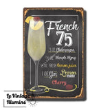 Plaque Métal Vintage Cocktail FRENCH 75 - Le Vintage Illuminé
