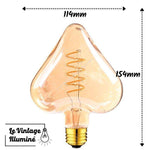 Ampoule Vintage à LED COEUR 3W E27 154x114mm - Le Vintage Illuminé
