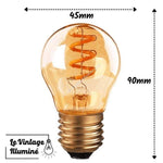 Ampoule Vintage à LED GLOBE 3W E27 90x45mm - Le Vintage Illuminé