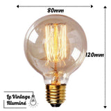 Ampoule à filament Globe (filament) 40W E27 120x80mm - Le Vintage Illuminé