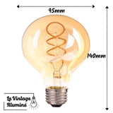 Ampoule Vintage à LED GLOBE 4W E27 140x95mm - Le Vintage Illuminé