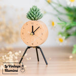 Horloge à Poser en Bois Sur Trépied - Le Vintage Illuminé